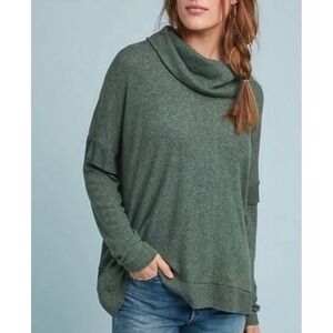 Anthropologie Postmark Lassen Cowl Neck Sweater Dolman‎ Sleeves Green Small